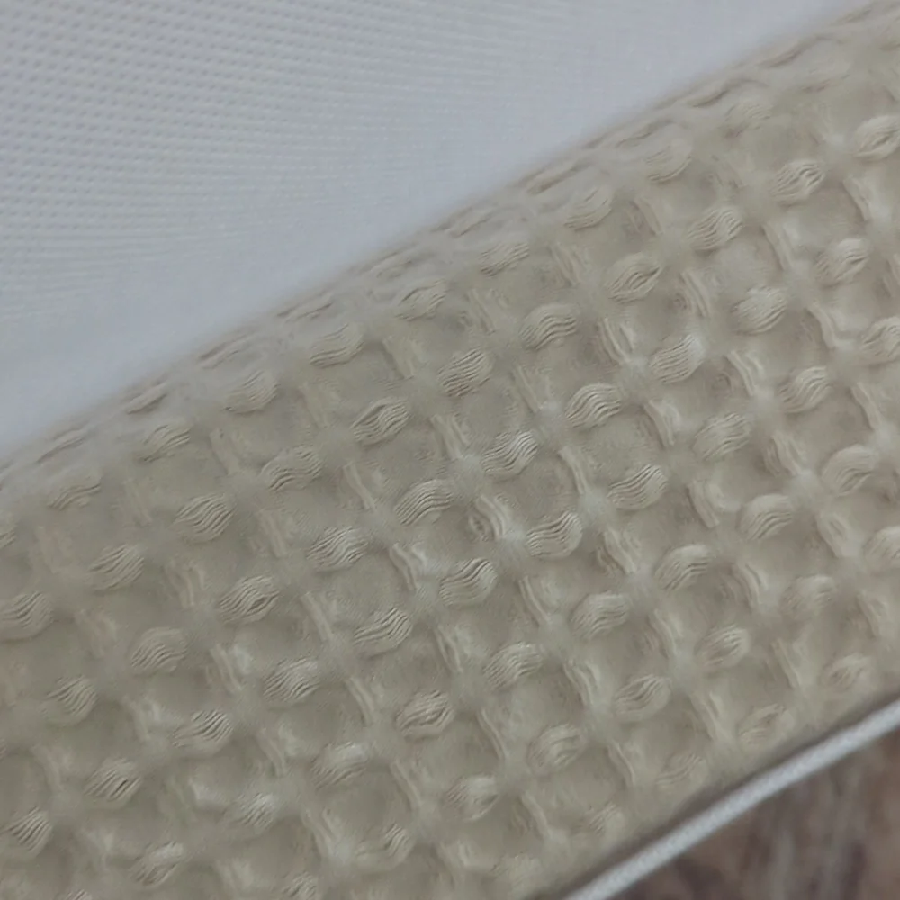 YnM Cotton Waffle Weave Duvet Cover for Weighted Blankets with 16 String Oatmeal